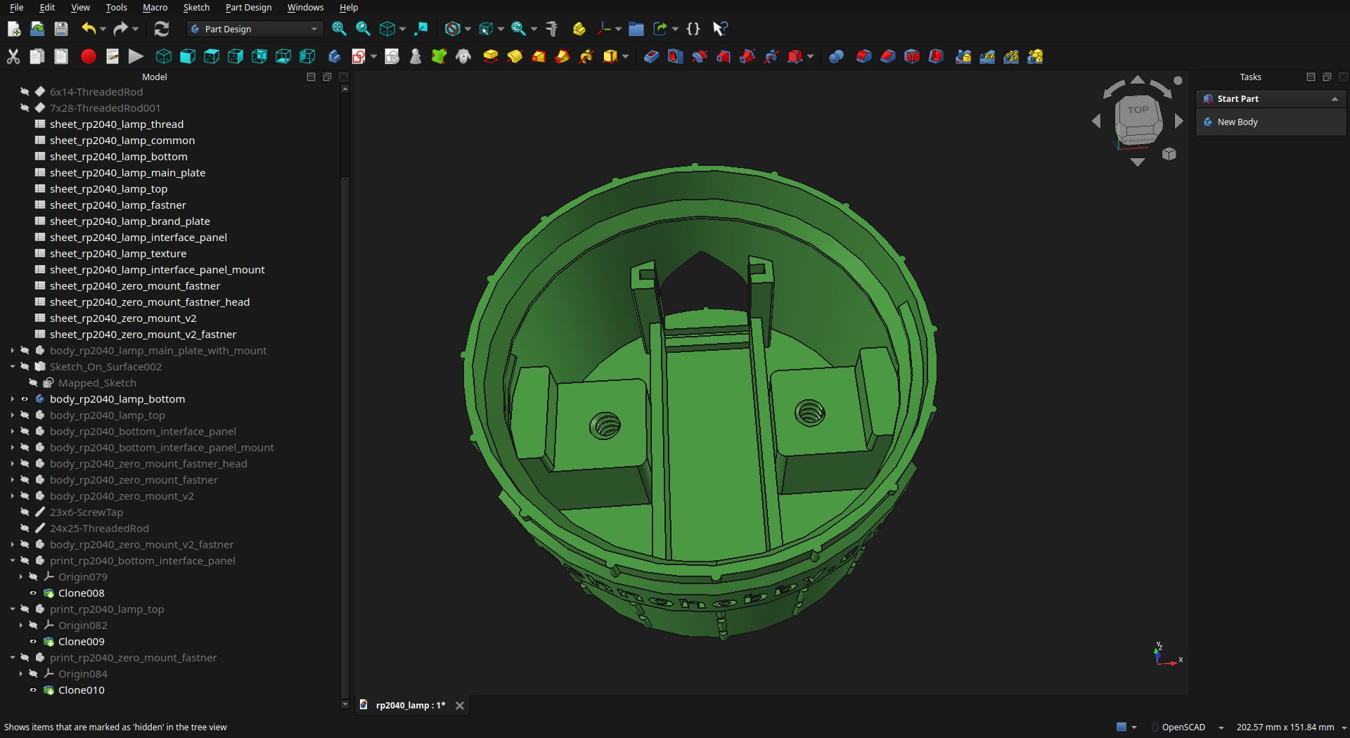 RP2040 Zero Night Lamp base render
